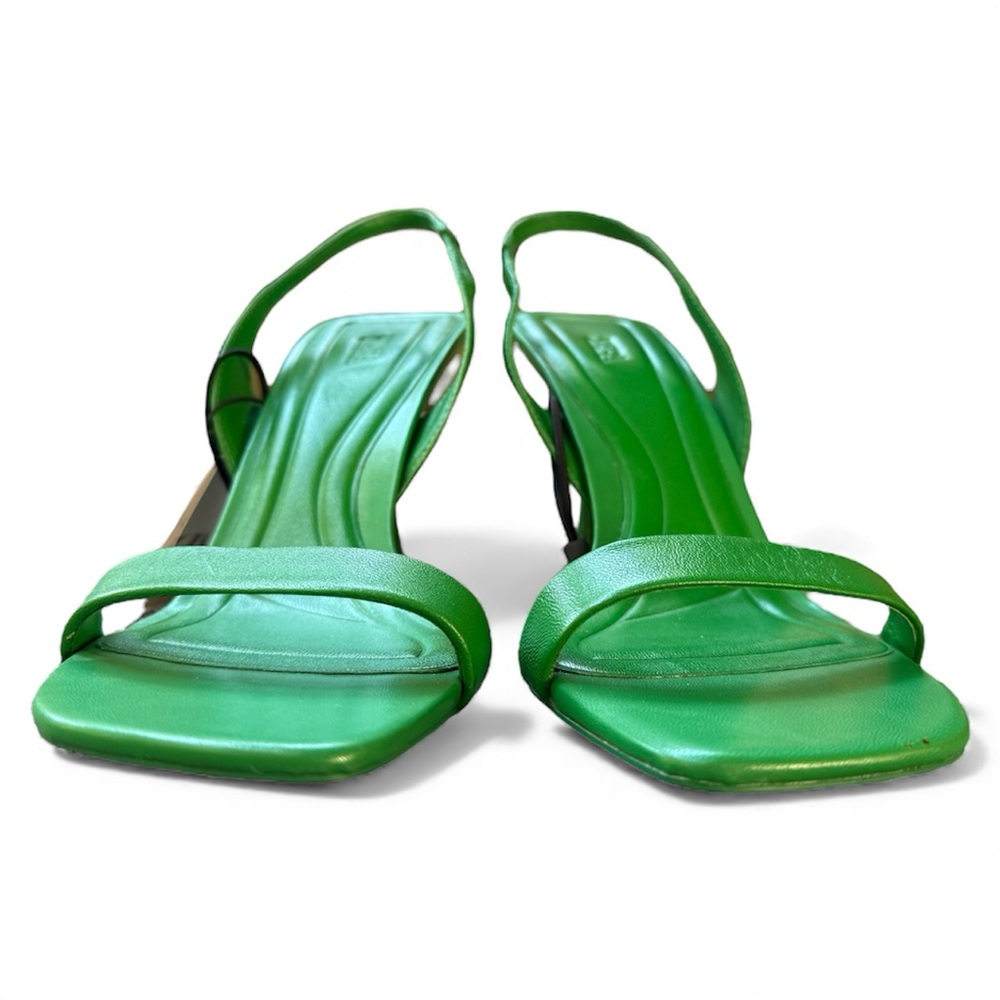 Zara Green Slingback Heeled Leather Sandals Women’s size 42 - Picture 10 of 15